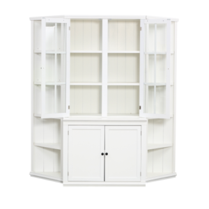 Display Cabinet and Two Triangle Sided Bookshelves