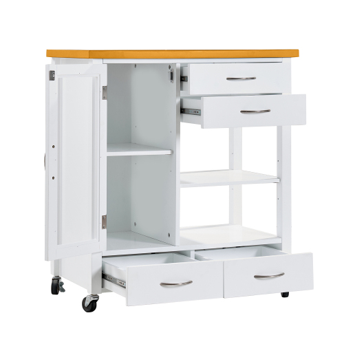 Kitchen Island Cart with walnut wood Top - Image 3
