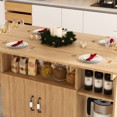 Multi-Functional Folding Table with Storage Shelves and Wheels - Image 2