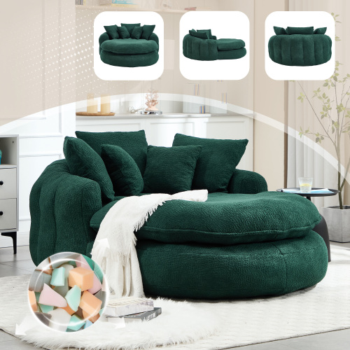 Oversized Oval Upholstered Bean Bag Sofa - Image 2
