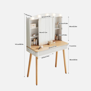 Small Vanity Desk with Mirror and Lights