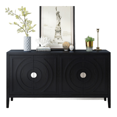 Retro Sideboard door with Circular Groove